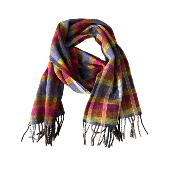 LAMBSWOOL Accessories - LAMBSWOOL 100% Pure Wool, Made in Italy Colorful Plaid  Scarf